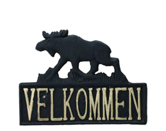 Cast Iron Moose Welcome Sign