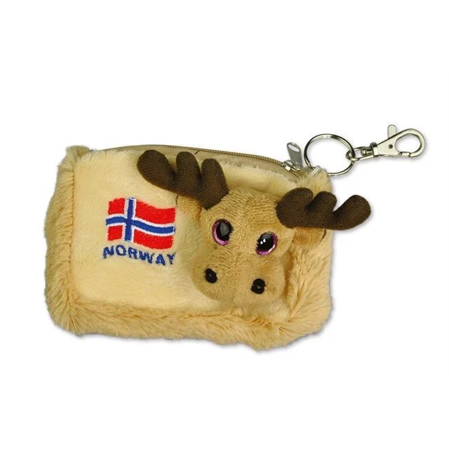 Beige Moose and Flag Plush Wallet - Fjord & Pine
