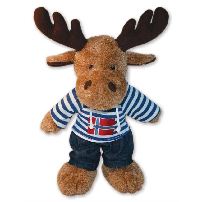 Blue Hoodie Plush Moose, Medium - Fjord & Pine
