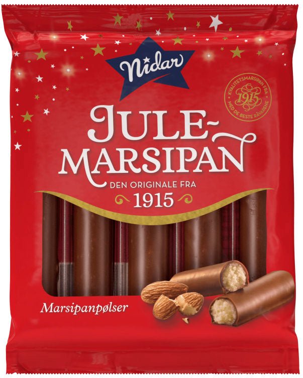 Nidar Chocolate-Covered Marzipan Bars – 5 Pieces, 110 g - Fjord & Pine / NFP NORWEGIAN FINEST PRODUCTS INC.
