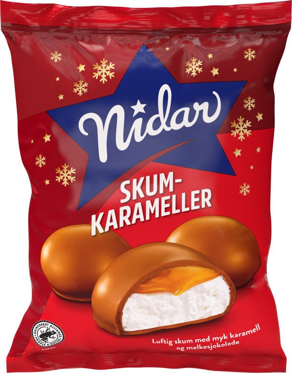 Nidar Skumkarameller Marshmallow & Caramel Chocolate 190 g - Fjord & Pine / NFP NORWEGIAN FINEST PRODUCTS INC.