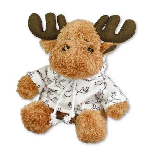 Patterned Hoodie Plush Moose