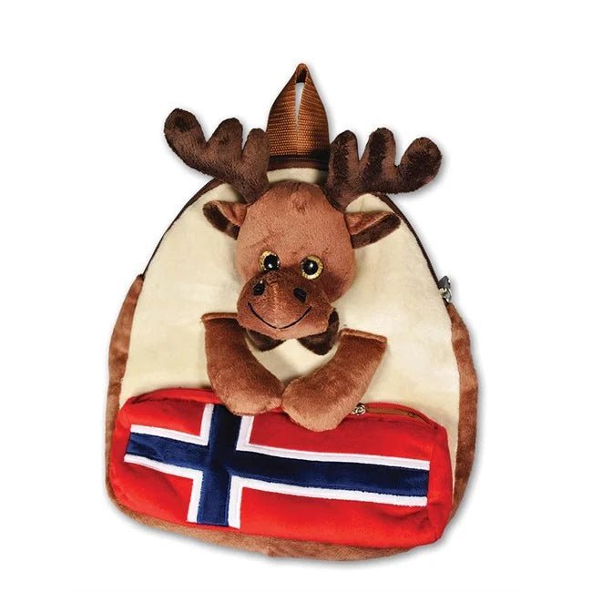 Plush Moose Backpack with Flag Pocket - Fjord & Pine