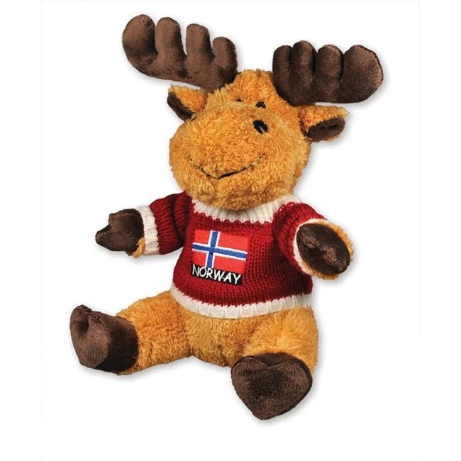 Plush Moose with Red Knit Sweater, Large - Fjord & Pine