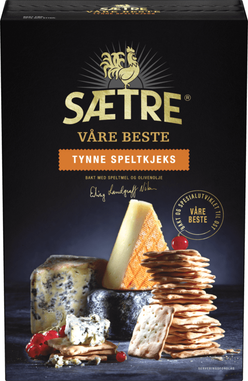 Thin Spelt Crackers 100 g – Sætre Våre Beste - Fjord & Pine / NFP NORWEGIAN FINEST PRODUCTS INC.